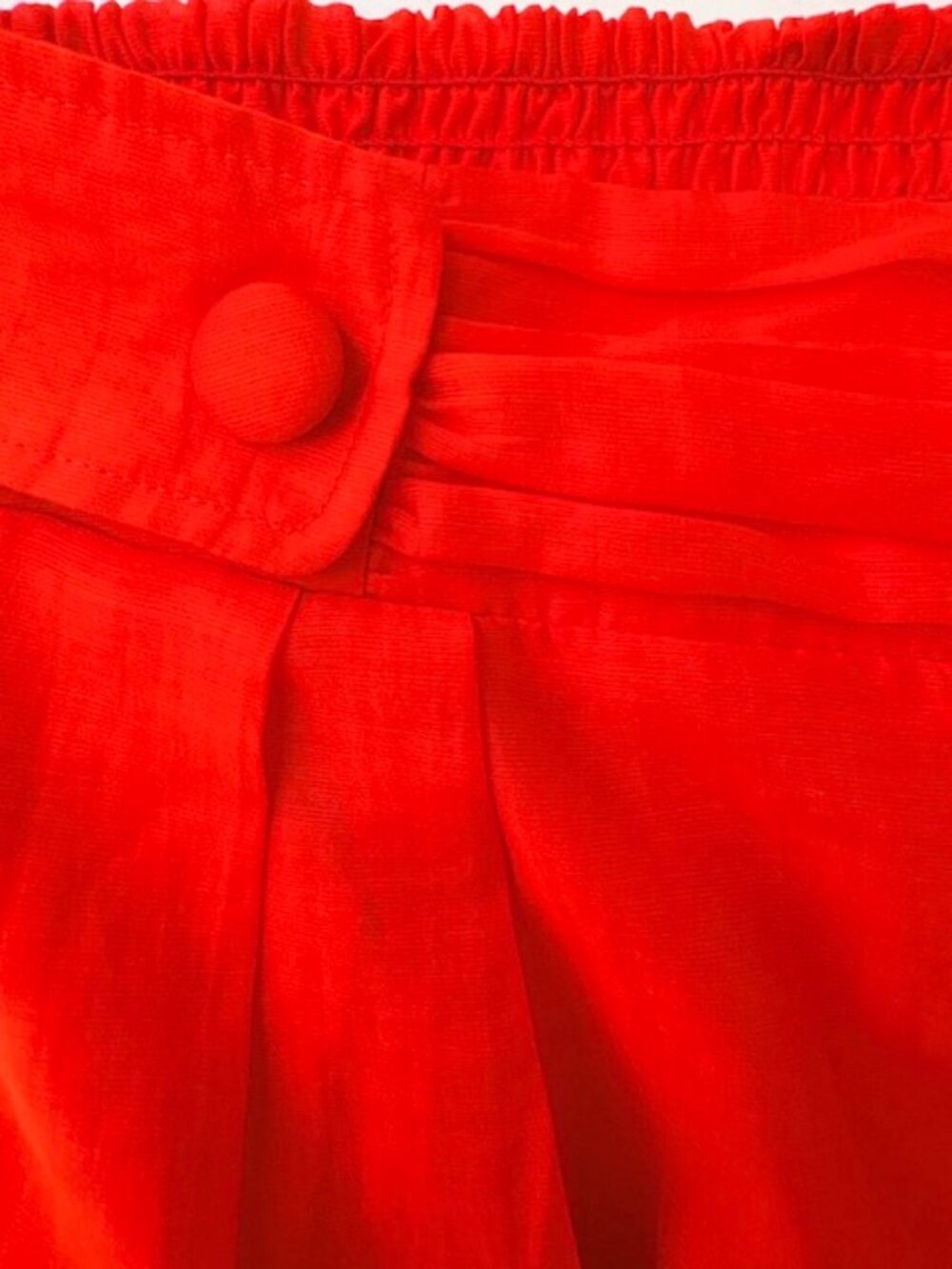 CIEBON Womens XL Shorts Lined Red Coral Smocked Elastic Waist Pleats NWT - Picture 4 of 8